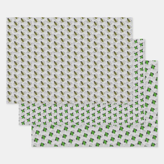 Honey Bee Honeycomb Wrapping Papier Set van 3 Inpakpapier Vel (Set)