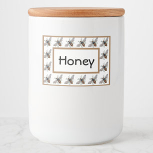 Honey Bee Jar Food Label Voedselcontainer Etiket