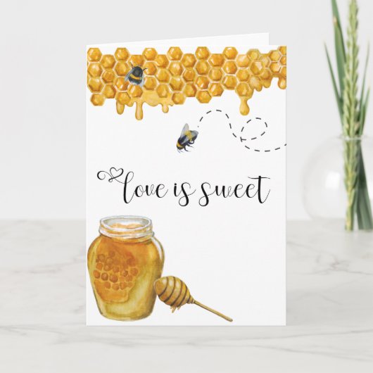 Honey Bee Jubileum Love is Sweet Kaart (Voorkant)