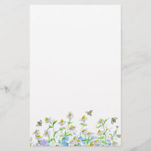 Honey Bee Kamille Flower Garden Art Briefpapier