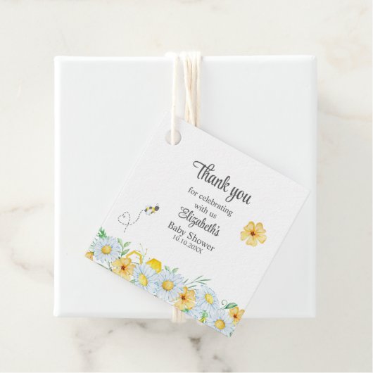 Honey Bee Kamille Meadow Baby shower Dank u Bedankjes Labels (In situ)