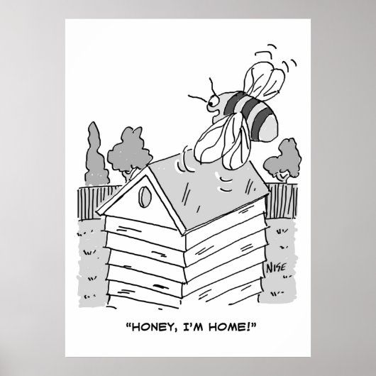 Honey Bee keert terug naar zijn bijenkorf Poster (Voorkant)