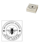 Honey Bee Label Imker Wood Art Stamp Rubberstempel (Gestempeld)