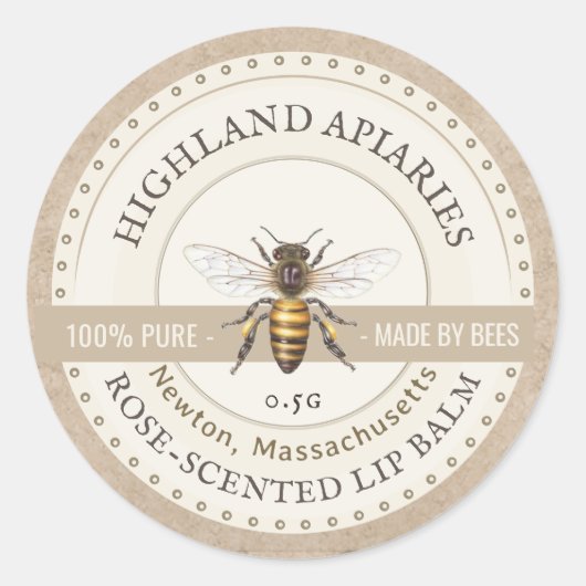 Honey Bee Label Kraft Bijenhouder Apiary (Voorkant)