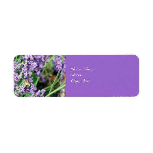 Honey Bee & Lavendel adreslabel Etiket (Voorkant)