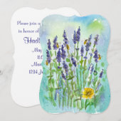 Honey Bee Lavendel Waterverf Flower Vrijgezellenfe Kaart (Voorkant / Achterkant)