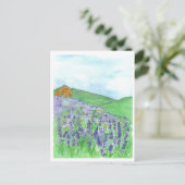 Honey Bee Lavender Field Cottage Briefkaart (Staand voorkant)