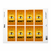 Honey Bee Logo Golden Wildflower Etiket (Full Sheet)