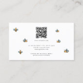 Honey Bee Luxe Monogram Minimalistische QR-code Visitekaartje (Achterkant)