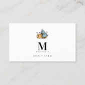 Honey Bee Luxe Monogram Minimalistische QR-code Visitekaartje (Voorkant)