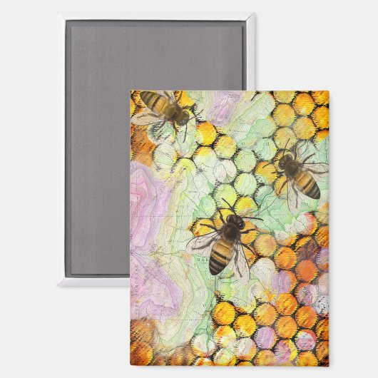Honey bee magent magneet (Voorkant / Achterkant)