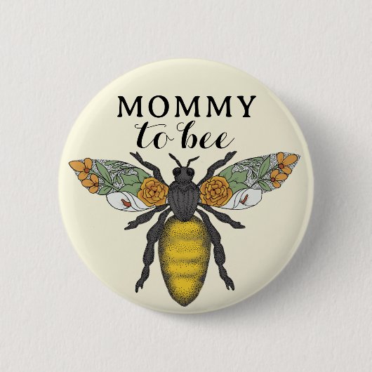 Honey Bee Mama to Bee Baby shower Button | stuntel (Voorkant)