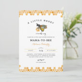 Honey Bee Mama to Bee Baby shower Invitation Kaart (Staand voorkant)