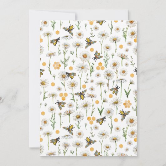 Honey Bee Mama to Bee Baby shower Invitation | Wil Kaart (Achterkant)