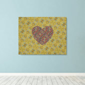 Honey Bee Marrakesh Heart Canvas Afdruk (Insitu (Houten vloer))