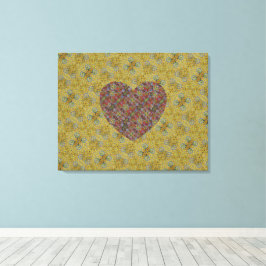 Honey Bee Marrakesh Heart Canvas Afdruk