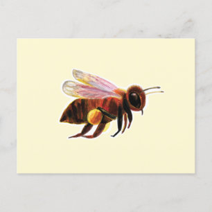 Honey Bee met zijn Pollen Manden Illustratie Feestdagenkaart