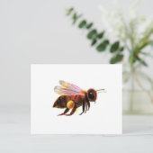 Honey Bee met zijn Pollen Manden Illustratie Feestdagenkaart (Staand voorkant)