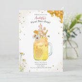 Honey Bee Milkshake Eerste Verjaardag Kaart (Staand voorkant)