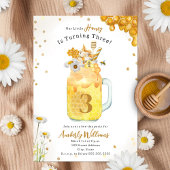Honey Bee Milkshake Floral Verjaardag Uitnodiging