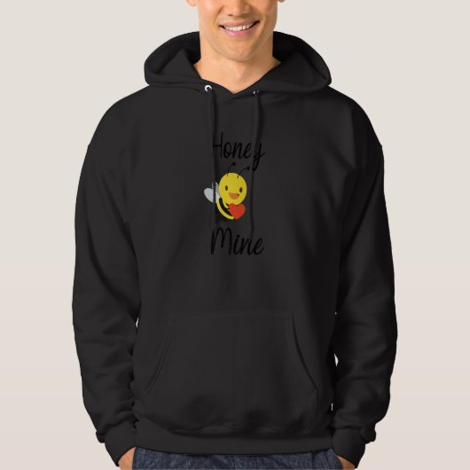 Honey Bee Mine Bee My Valentine Valentines Day Hoodie (Voorkant)