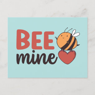 Honey Bee Mine Cute Pun Funny Valentijnsdag Briefkaart