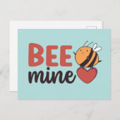 Honey Bee Mine Cute Pun Funny Valentijnsdag Briefkaart (Voorkant / Achterkant)