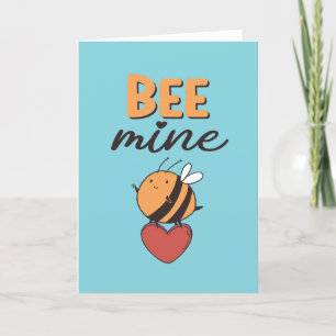 Honey Bee Mine Funny Love Pun Valentijnsdag Feestdagen Kaart