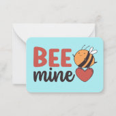 Honey Bee Mine Funny Pun Cute Kinder Valentijnsdag Notitiekaartje (Voorkant)