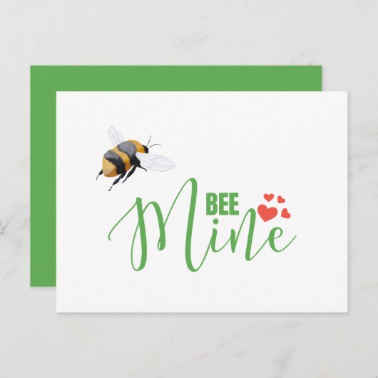 Honey Bee Mine Funny Valentijnsdag Kaart (Voorkant / Achterkant)
