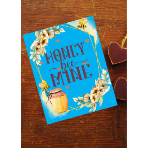 Honey Bee Mine Valentijnsdag Vouw Vakantiegroetkaa Feestdagen Kaart