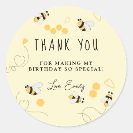 Honey bee minimalistisch dank u ronde sticker