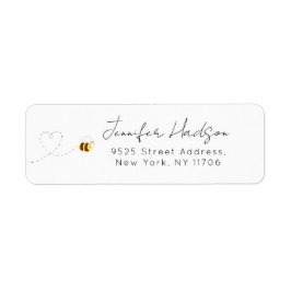 Honey bee minimalistisch retouradres etiket