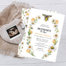 Honey Bee Mommy to Bee Baby shower Invitation | Wi