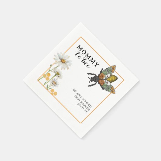 Honey Bee Mommy to Bee Baby shower Servetten | klu (Hoek)