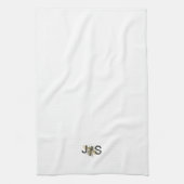 Honey Bee Monogrammed Kitchen Towel Theedoek (Verticaal)