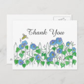 Honey Bee Morning Glory Flowers Dank je wel Briefkaart (Voorkant / Achterkant)