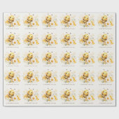 Honey Bee NAAM baby shower Cadeaupapier (Vlak)