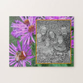Honey Bee on Pink Aster Flower Uw foto toevoegen Legpuzzel (Horizontaal)
