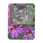 Honey Bee on Pink Aster Flower Uw foto toevoegen Magneet (Verticaal)