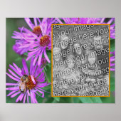 Honey Bee on Pink Aster Flower Uw foto toevoegen Poster (Voorkant)
