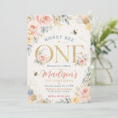Honey Bee One Eerste Verjaardag Kaart (Staand voorkant)