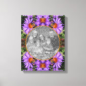 Honey Bee Op Aster Flower Creëer Uw eigen foto Canvas Afdruk (Voorkant)