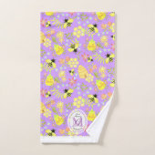 Honey Bee Paarse Bad Handdoek (Handdoek)