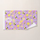 Honey Bee Paarse Bad Handdoek (Handdoek)