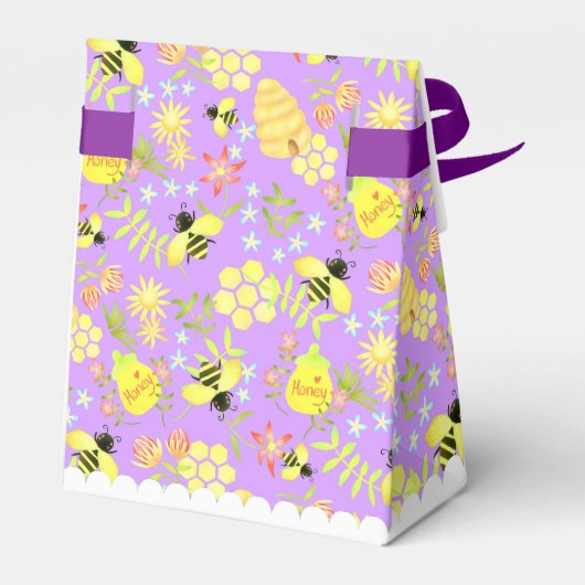 Honey Bee Paarse Bedankdoosjes (Achterkant)