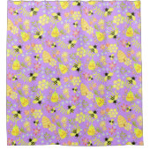 Honey Bee Paarse Douchegordijn (Voorkant)