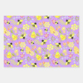 Honey Bee Paarse Inpakpapier Vel (Voorkant 3)