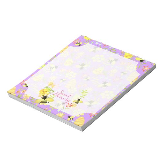 Honey Bee Paarse Notitieblok (Linkerzijde)