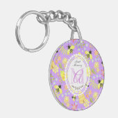 Honey Bee Paarse Sleutelhanger (Voorkant Links)